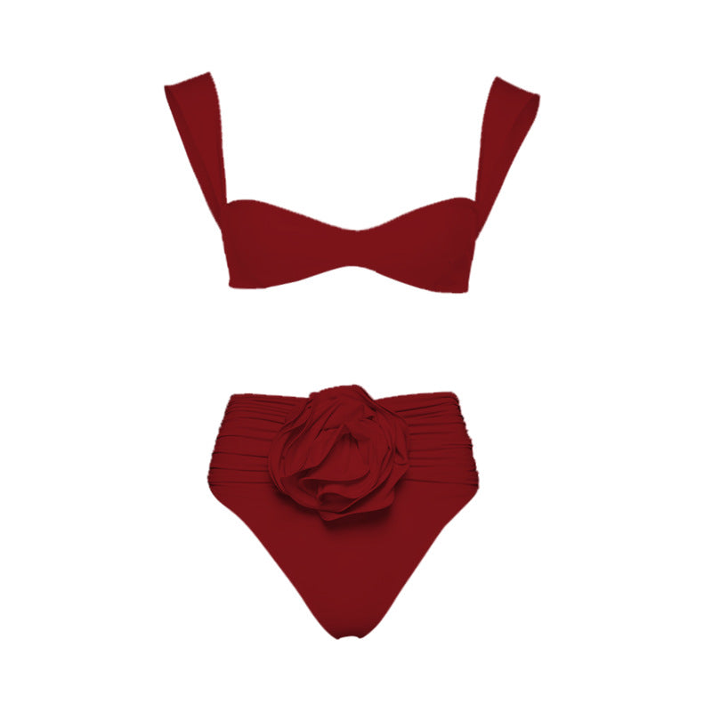 High Waist Rose 3D Women's Swimsuit