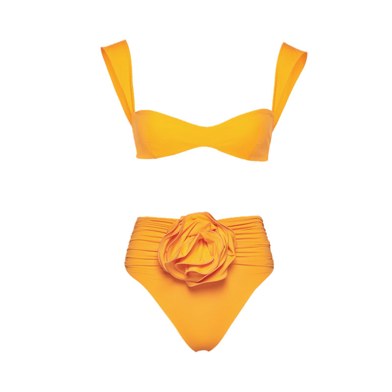 High Waist Rose 3D Women's Swimsuit