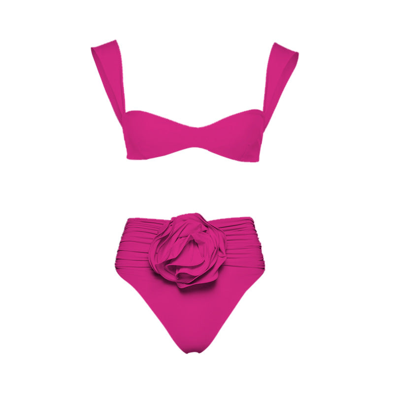 High Waist Rose 3D Women's Swimsuit