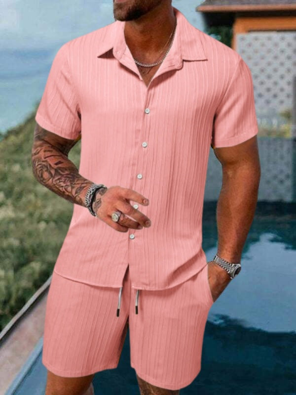2023 Men's Casual Loose Short Sleeve Set