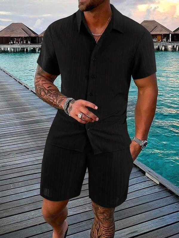 2023 Men's Casual Loose Short Sleeve Set